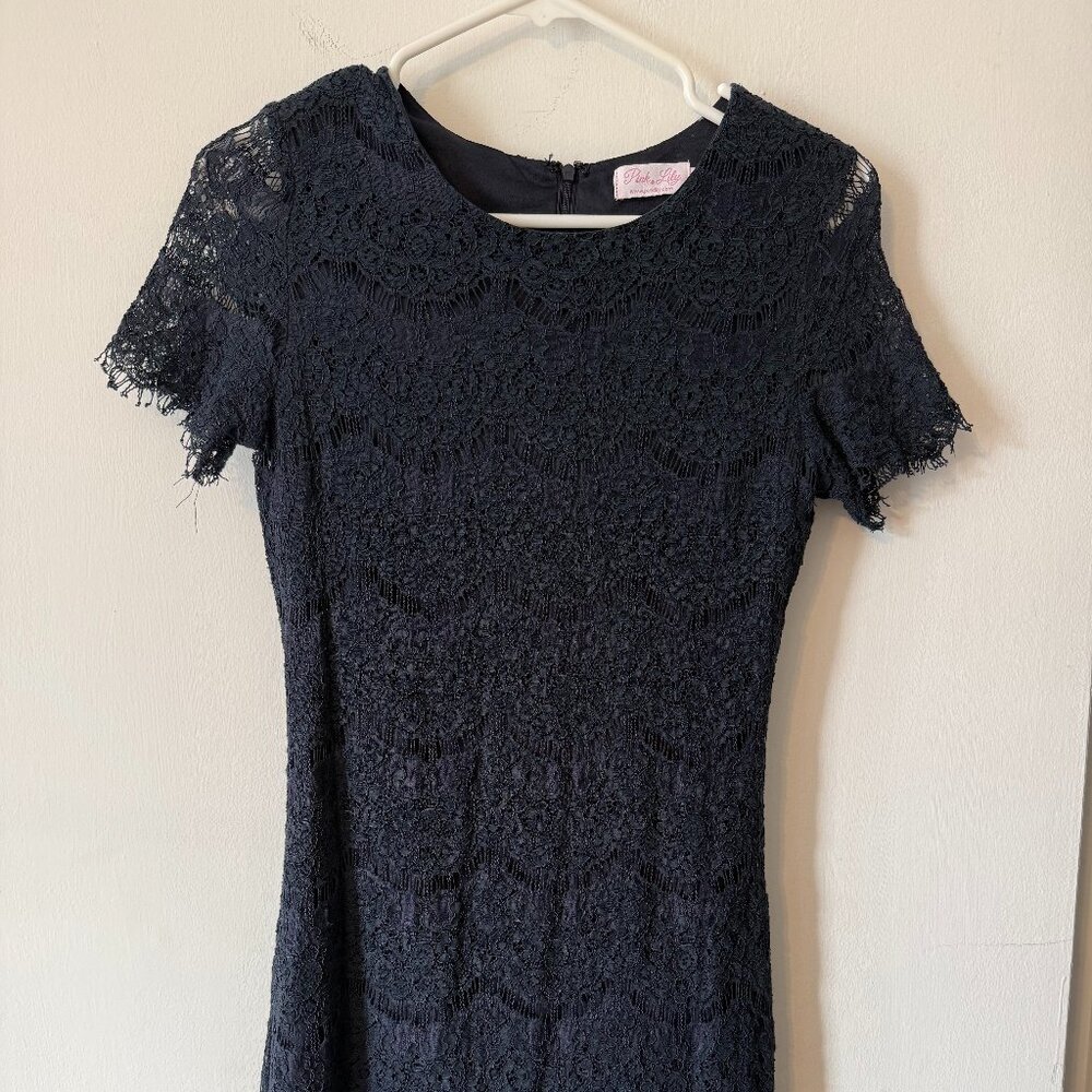 Pink LIly Boutique Lace Dress Navy-Size Small